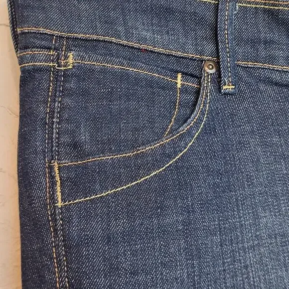 Vintage Y2K Old Navy Zipper Straight Leg High Rise Denim Jeans Size 12 Like New - Picture 4 of 14